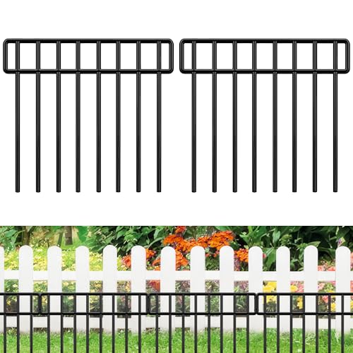 20Ft x 13Inch Animal Barrier, 14 Pack Decorative Garden Fence Panels, Rustproof Metal, No Dig Fence with Ground Stakes C4033