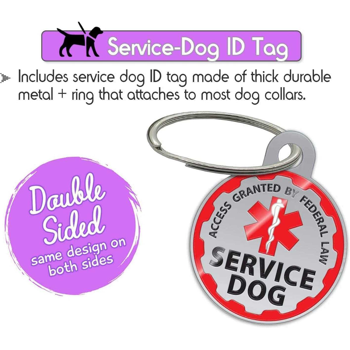 Service Dog Vest Harness with ID Tag and 50 ADA Information Cards S96416