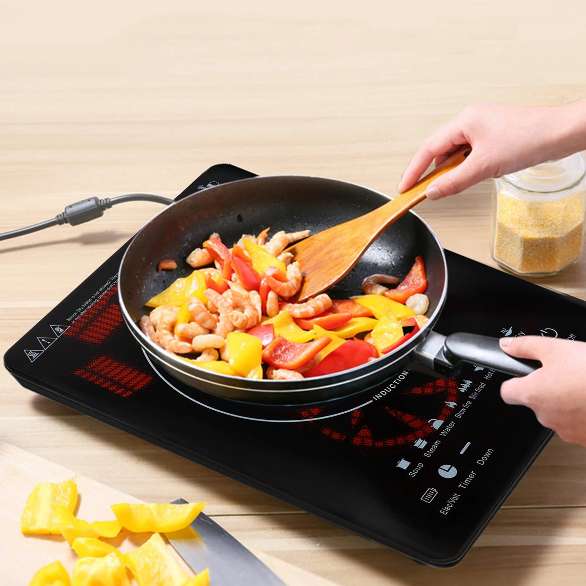1000W Portable Induction Cooktop with Child Safety Lock & Timer S396