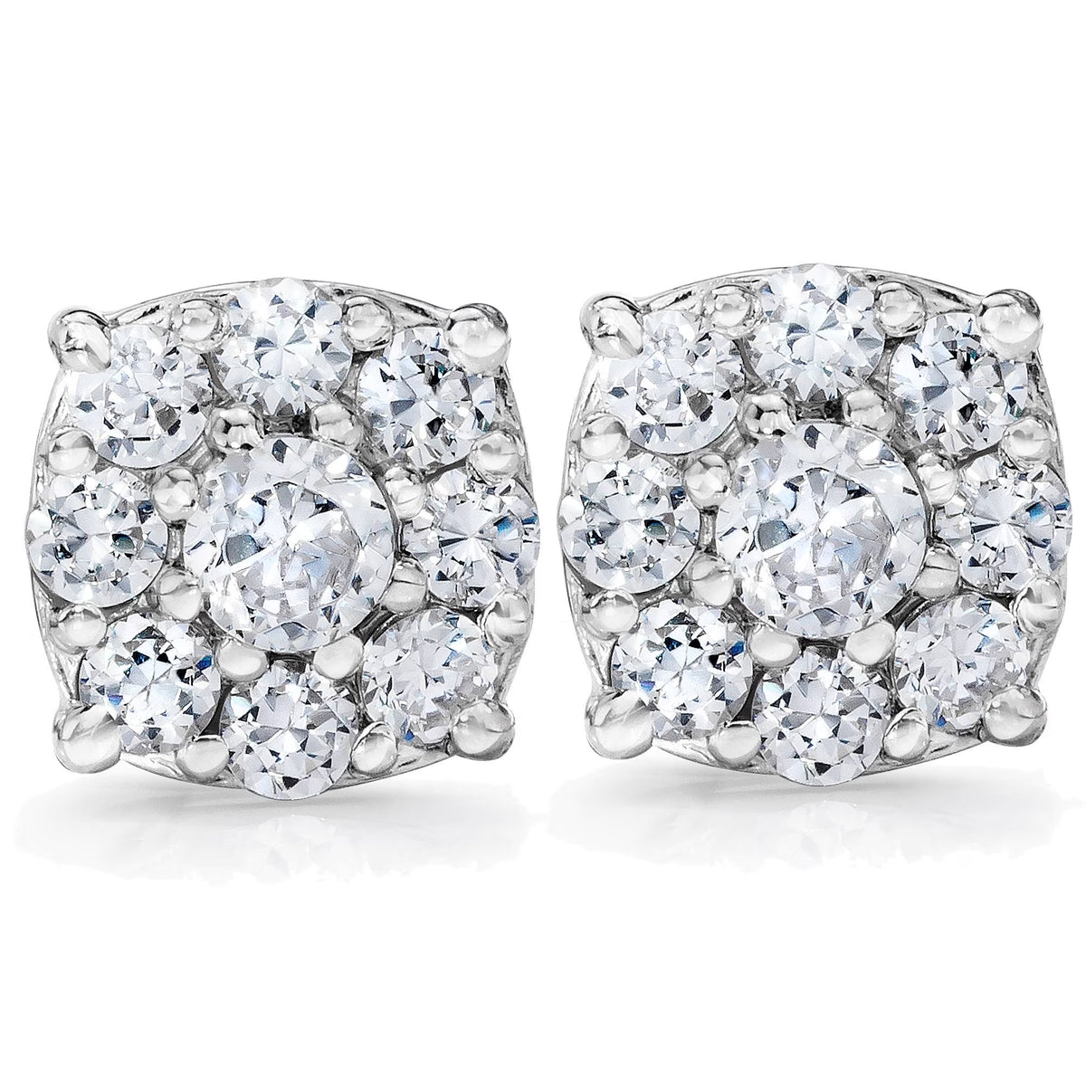 1 Carat Halo Diamond Studs 14K White Gold P968630
